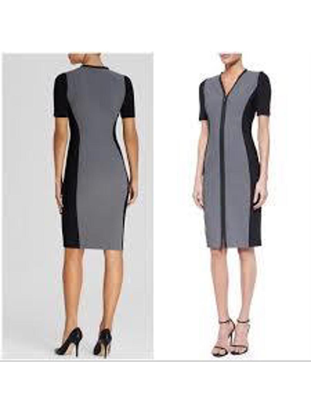 Elie Tahari Mila Zip-Front Sheath|Corporate Chic, Minimalist, Colorblock - US 2